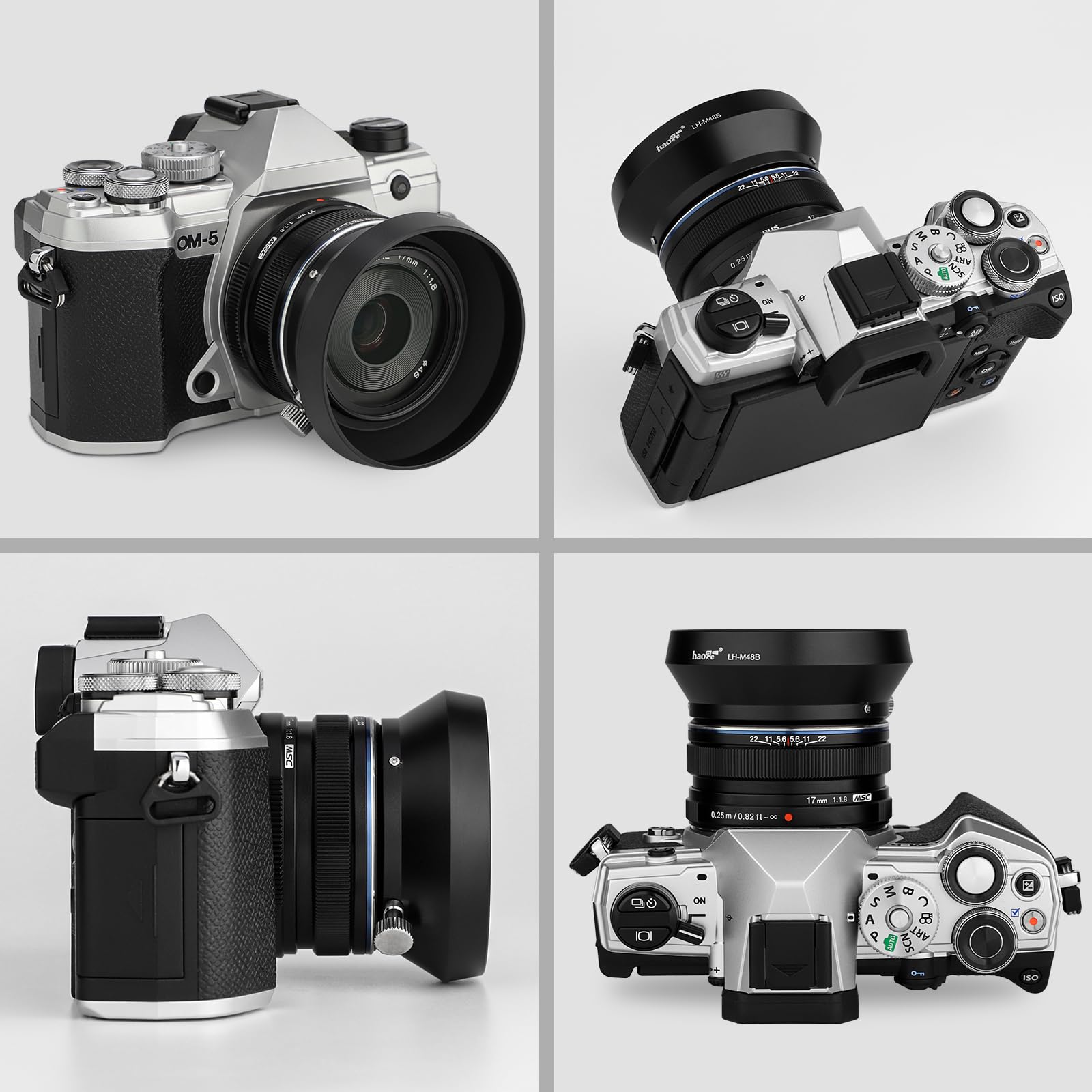 Amazon.com : Haoge LH-M48B Metal Lens Hood Shade for Olympus M